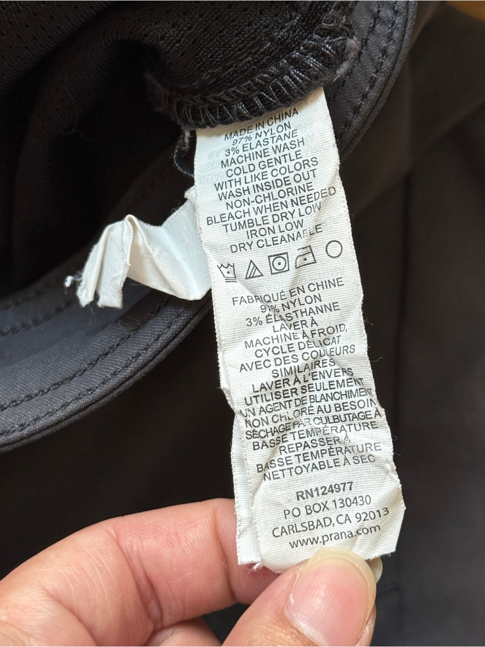 Prana Halle Straight Stretch Dark Grey Women Sz 10 Hiking Travel Comfort Roll Up - Picture 9 of 9